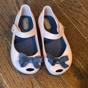 Mini Melissa Light Pink and Navy Mary Janes